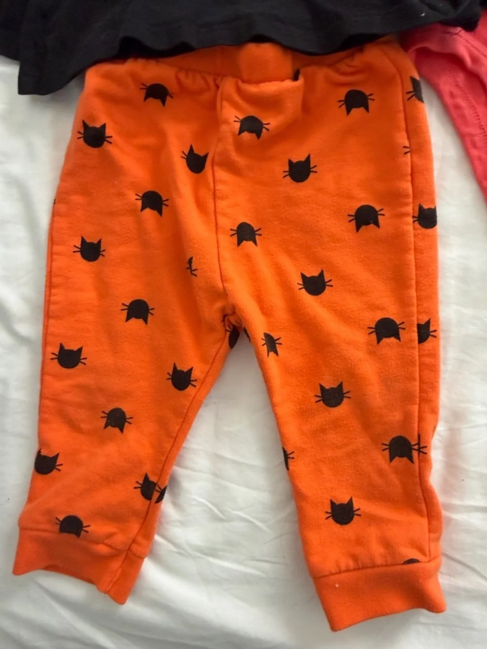 Baby Girls 6-Piece Outfit Set - Black, Coral, Cream & Orange